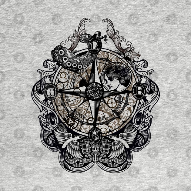 Steampunk Compass by Marike Korting Art
